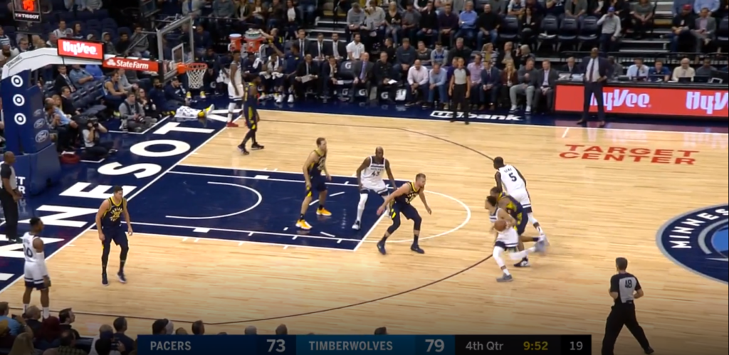 Indiana Pacers good guarding position before screen